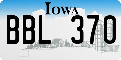 IA license plate BBL370