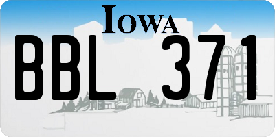 IA license plate BBL371