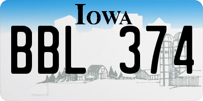 IA license plate BBL374