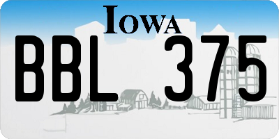 IA license plate BBL375