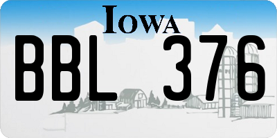 IA license plate BBL376