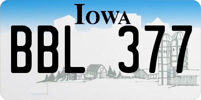 IA license plate BBL377