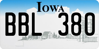 IA license plate BBL380
