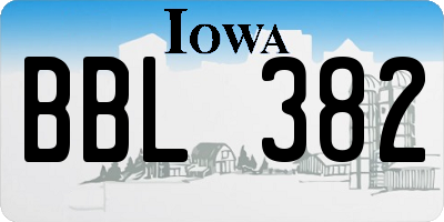 IA license plate BBL382