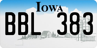 IA license plate BBL383