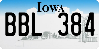 IA license plate BBL384