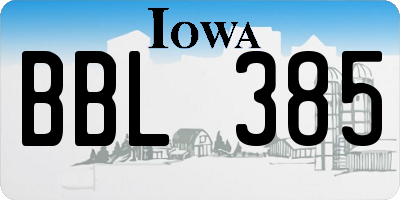 IA license plate BBL385