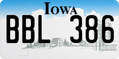 IA license plate BBL386