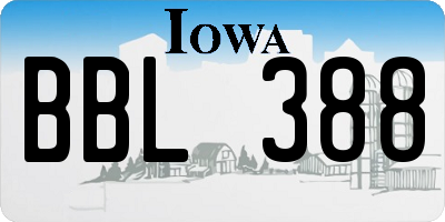 IA license plate BBL388