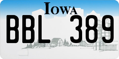 IA license plate BBL389