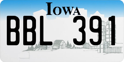 IA license plate BBL391