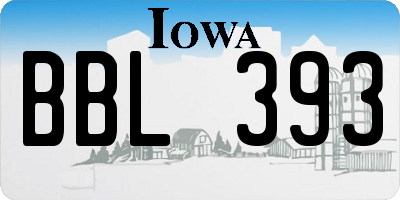 IA license plate BBL393