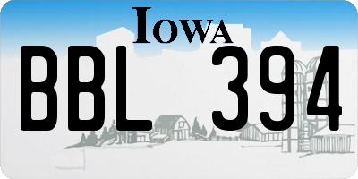 IA license plate BBL394