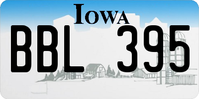 IA license plate BBL395