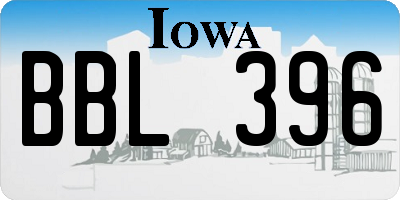 IA license plate BBL396