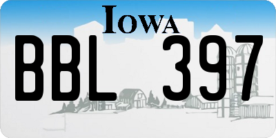 IA license plate BBL397