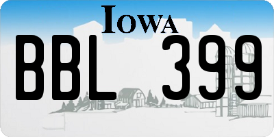 IA license plate BBL399