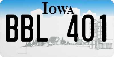 IA license plate BBL401