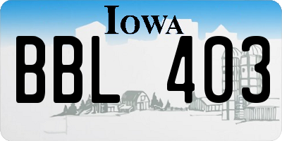 IA license plate BBL403