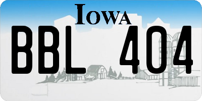 IA license plate BBL404