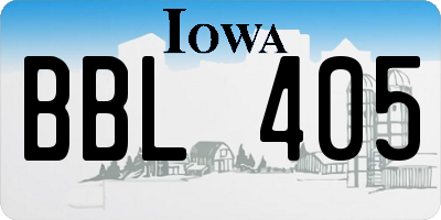 IA license plate BBL405
