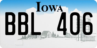 IA license plate BBL406