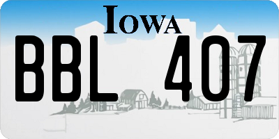 IA license plate BBL407