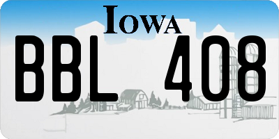 IA license plate BBL408