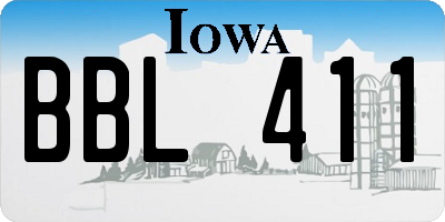 IA license plate BBL411