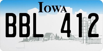 IA license plate BBL412