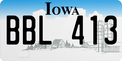 IA license plate BBL413