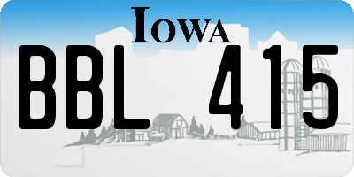 IA license plate BBL415