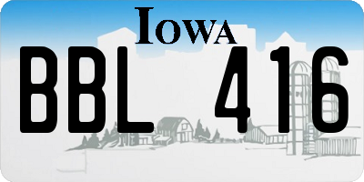 IA license plate BBL416