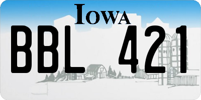 IA license plate BBL421