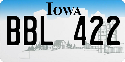 IA license plate BBL422