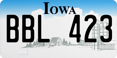 IA license plate BBL423