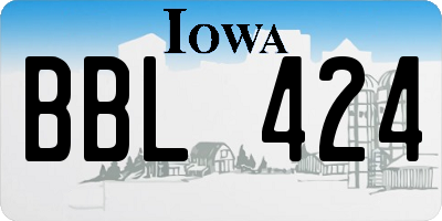 IA license plate BBL424