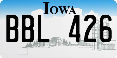 IA license plate BBL426