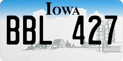 IA license plate BBL427