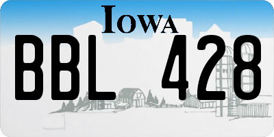 IA license plate BBL428