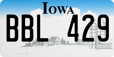 IA license plate BBL429