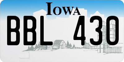 IA license plate BBL430