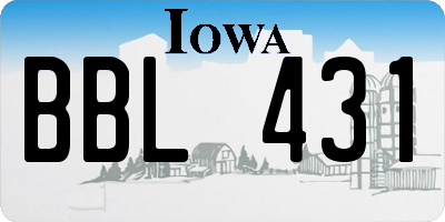 IA license plate BBL431