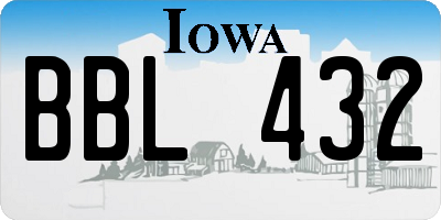 IA license plate BBL432