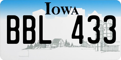 IA license plate BBL433