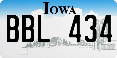 IA license plate BBL434