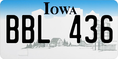 IA license plate BBL436