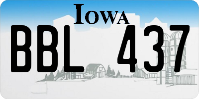 IA license plate BBL437