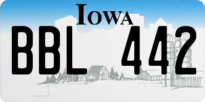 IA license plate BBL442