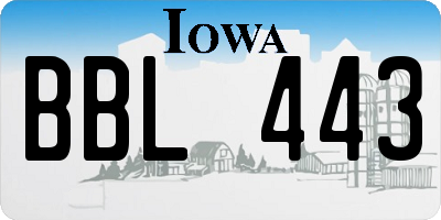 IA license plate BBL443
